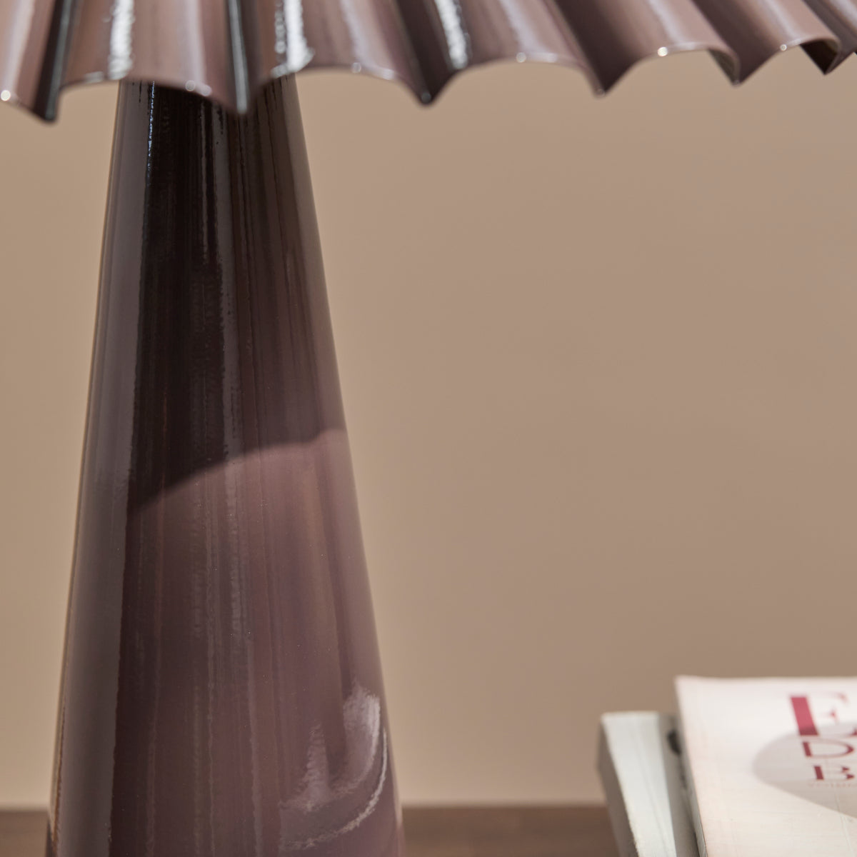 Wicken 37cm Metal Table Lamp - Cocoa Brown - Laura James 