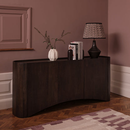 Octavia 3 Door Tall Sideboard - Coffee Brown Mango Wood - Laura James 