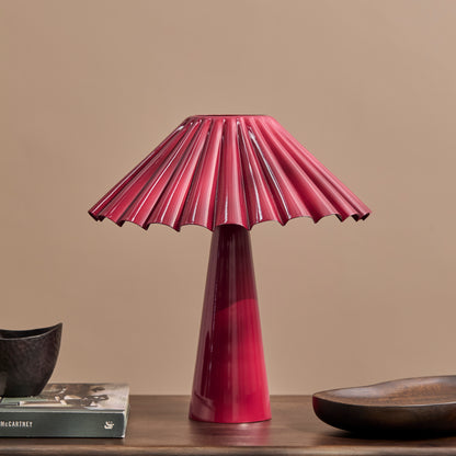 Wicken 37cm Metal Table Lamp - Burgundy Red - Laura James 