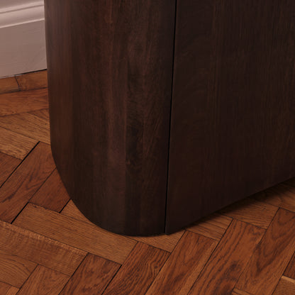 Octavia 3 Door Tall Sideboard - Coffee Brown Mango Wood - Laura James 