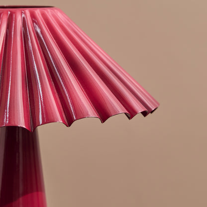 Wicken 37cm Metal Table Lamp - Burgundy Red - Laura James 