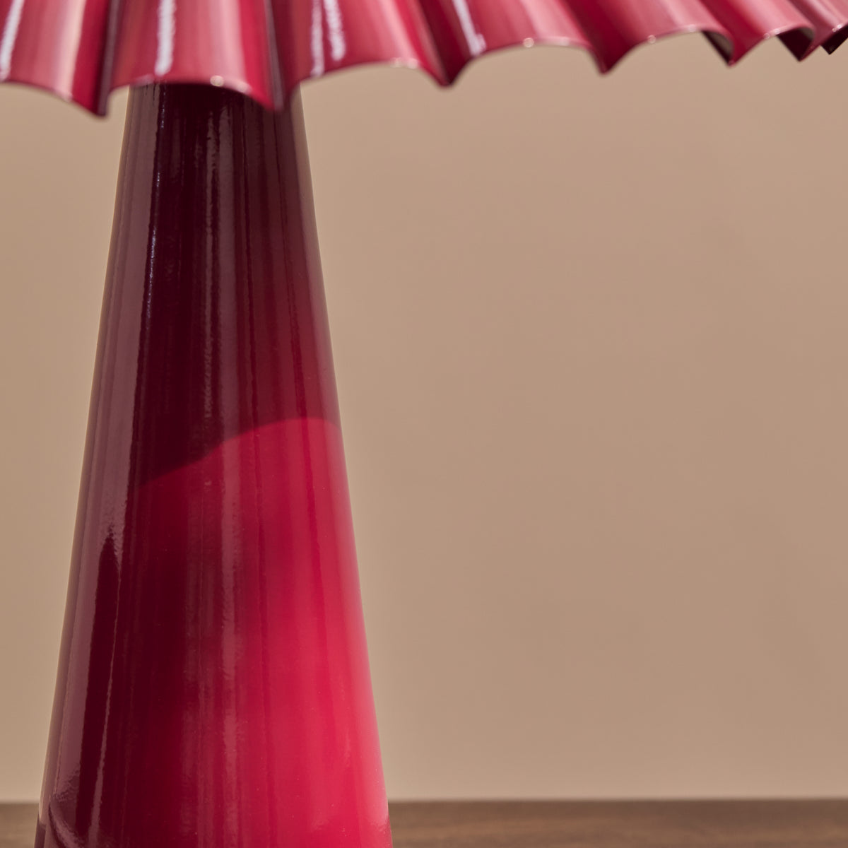 Wicken 37cm Metal Table Lamp - Burgundy Red - Laura James 