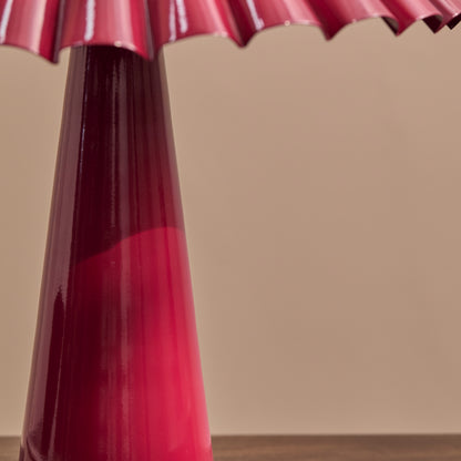 Wicken 37cm Metal Table Lamp - Burgundy Red - Laura James 