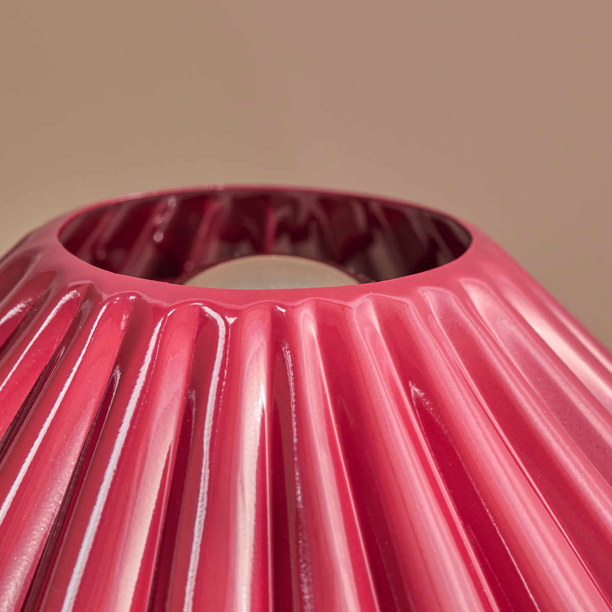 Wicken 37cm Metal Table Lamp - Burgundy Red - Laura James 