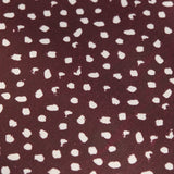 Margot 45cm Hexagon Footstool - Burgundy Spot with Burgundy Velvet Piping - Laura James 