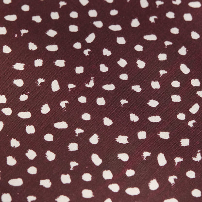Margot 45cm Hexagon Footstool - Burgundy Spot with Burgundy Velvet Piping - Laura James 
