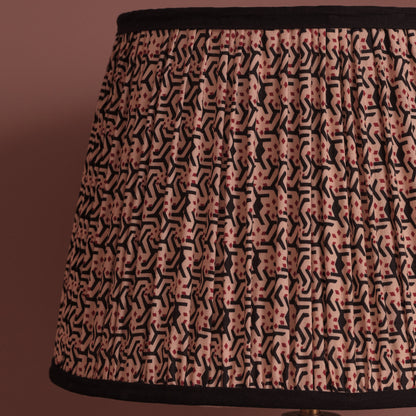 Nimana 30cm Gathered Lamp Shade - Black & Red Geometric
