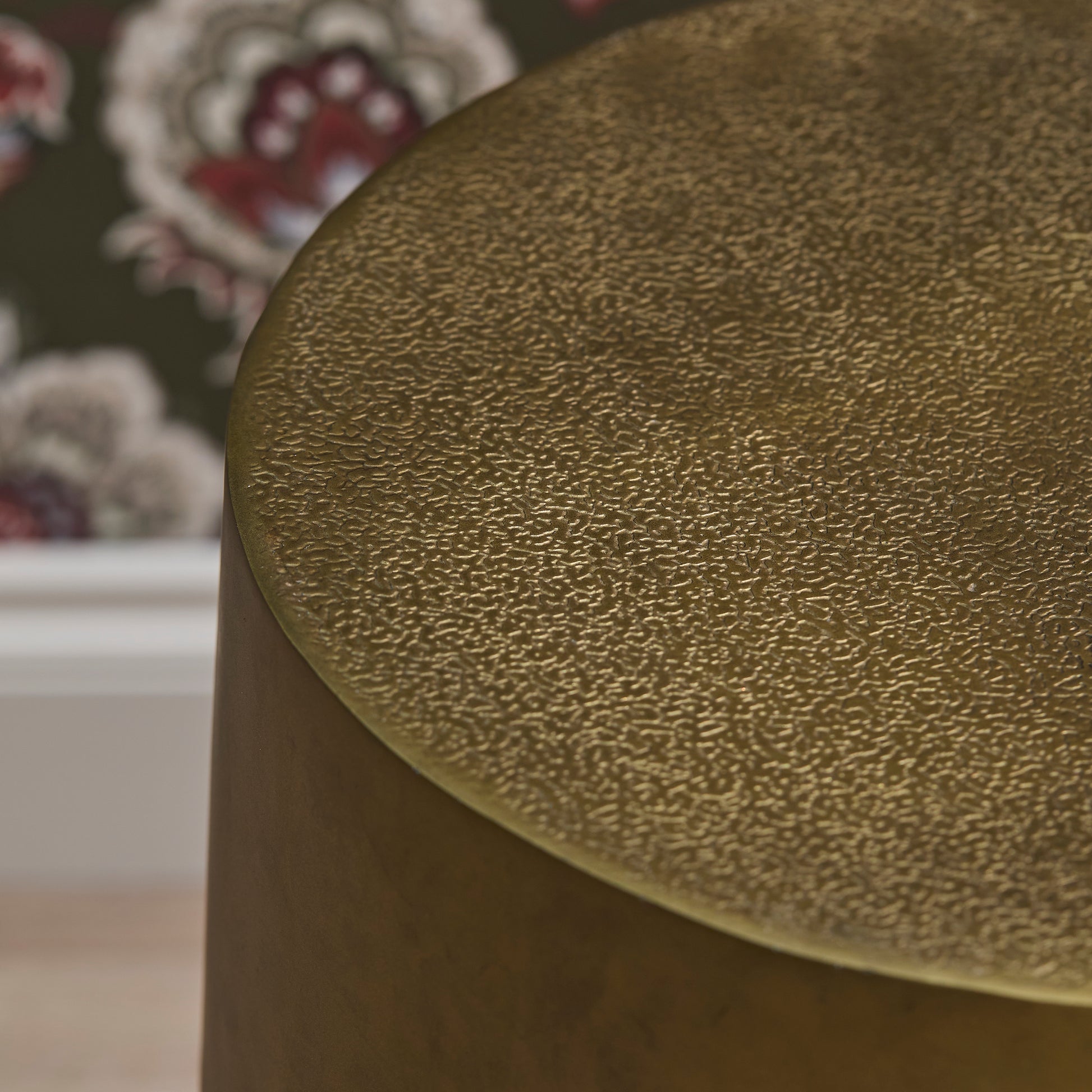 Astra 67cm Round Antique Brass Metal Coffee Table - Laura James 