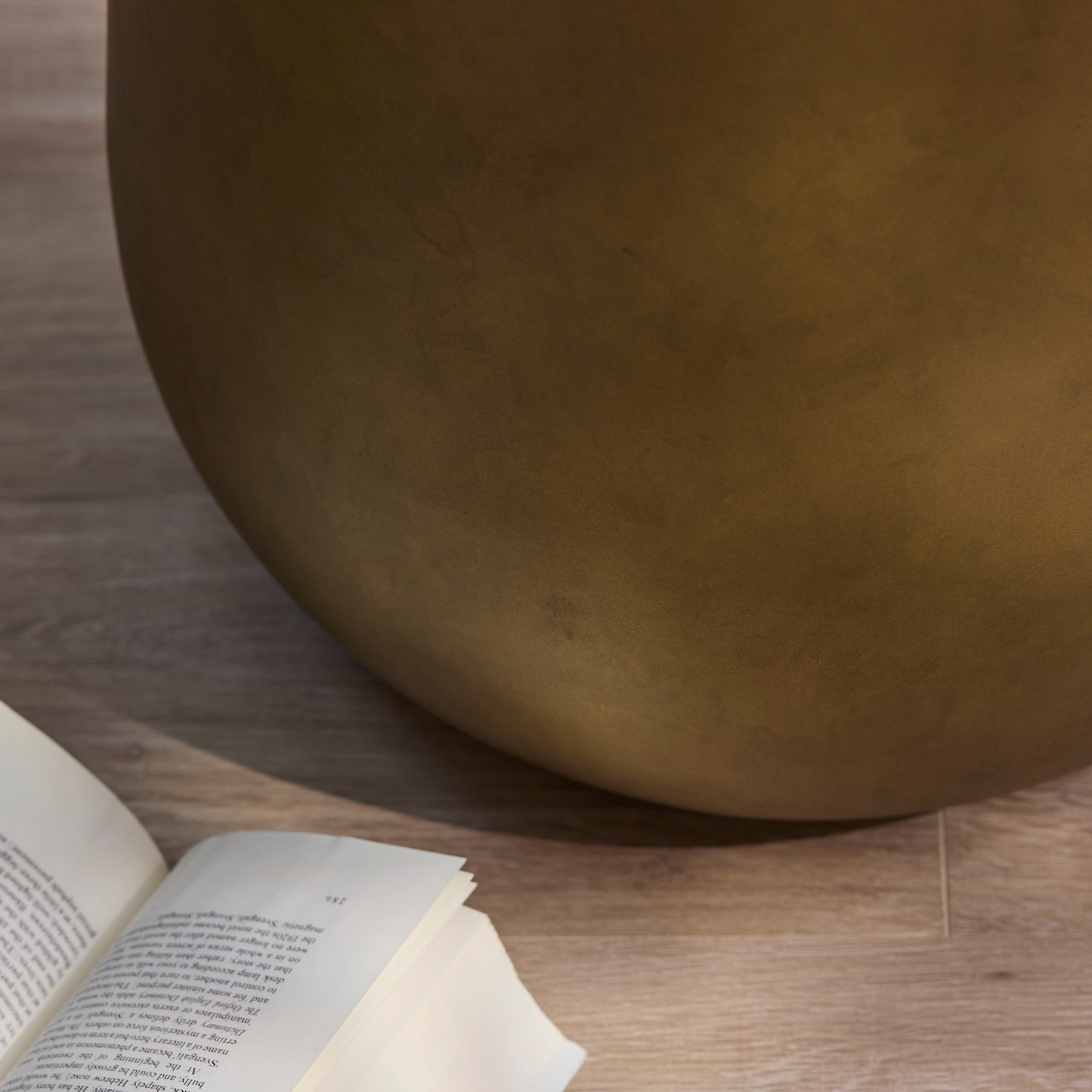 Astra 67cm Round Antique Brass Metal Coffee Table - Laura James 