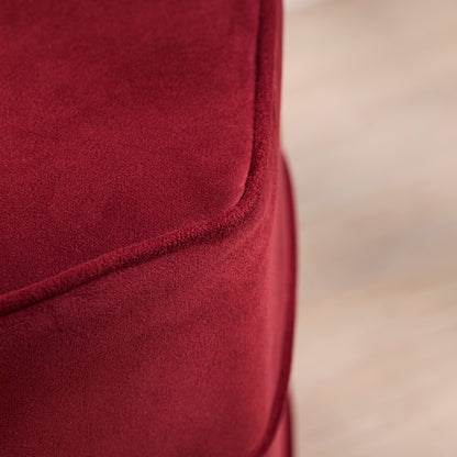 Margot 46cm Hexagon Footstool - Burgundy Velvet - Laura James 