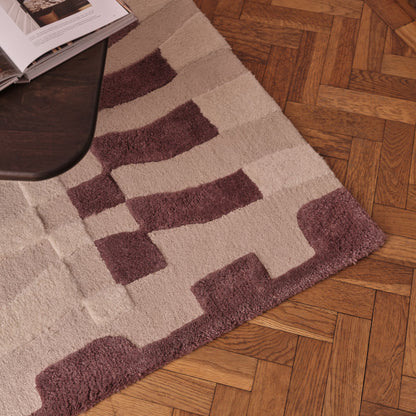 Redburn 120x170cm Wool/ Cotton Rug - Burgundy Red and Natural - Laura James 