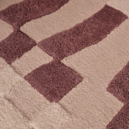 Redburn 120x170cm Wool/ Cotton Rug - Burgundy Red and Natural - Laura James 