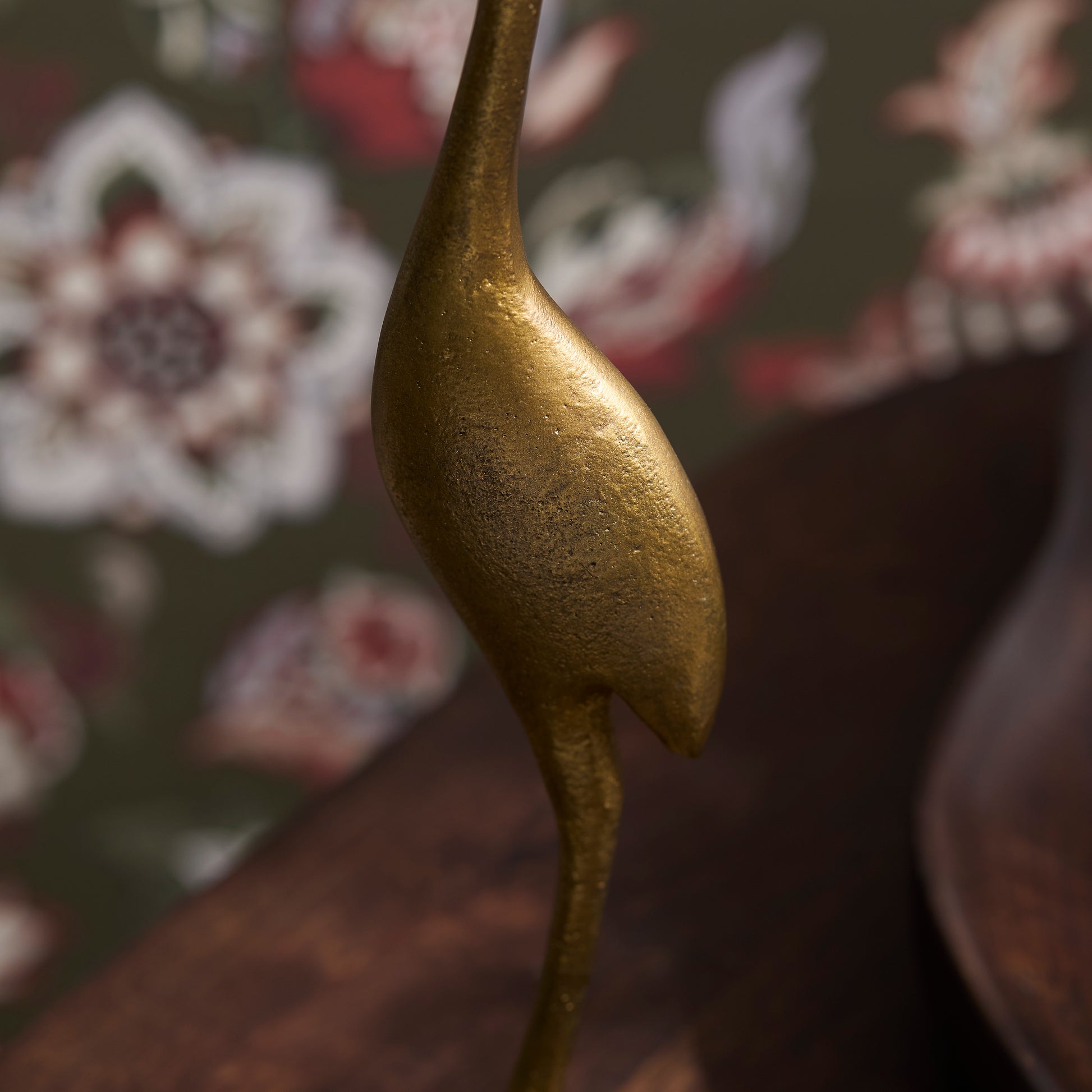 Elstead 25cm Metal Crane Ornament - Gold - Laura James 