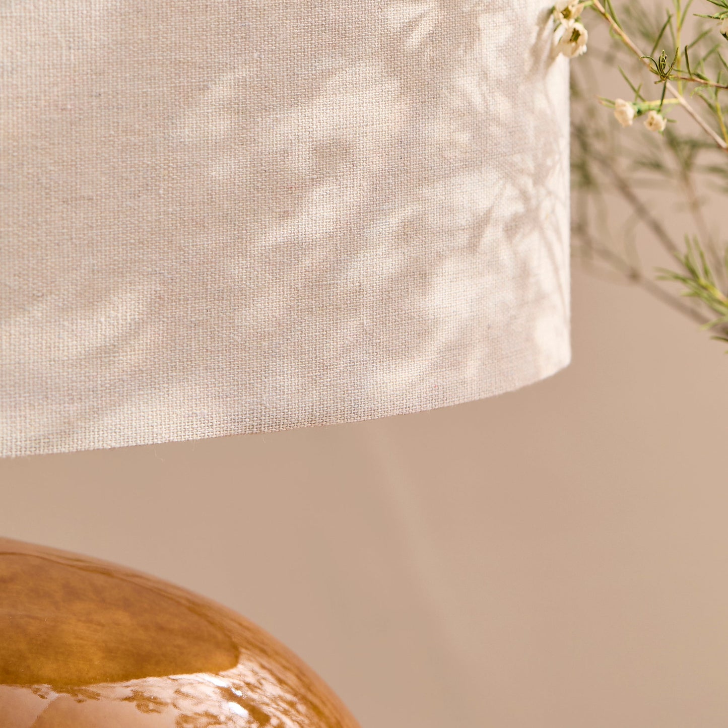 Skelton 50cm Table Lamp - Saffron Yellow with Off-White Shade - Laura James 