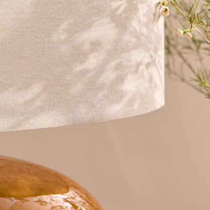 Skelton 50cm Table Lamp - Saffron Yellow with Off-White Shade - Laura James 