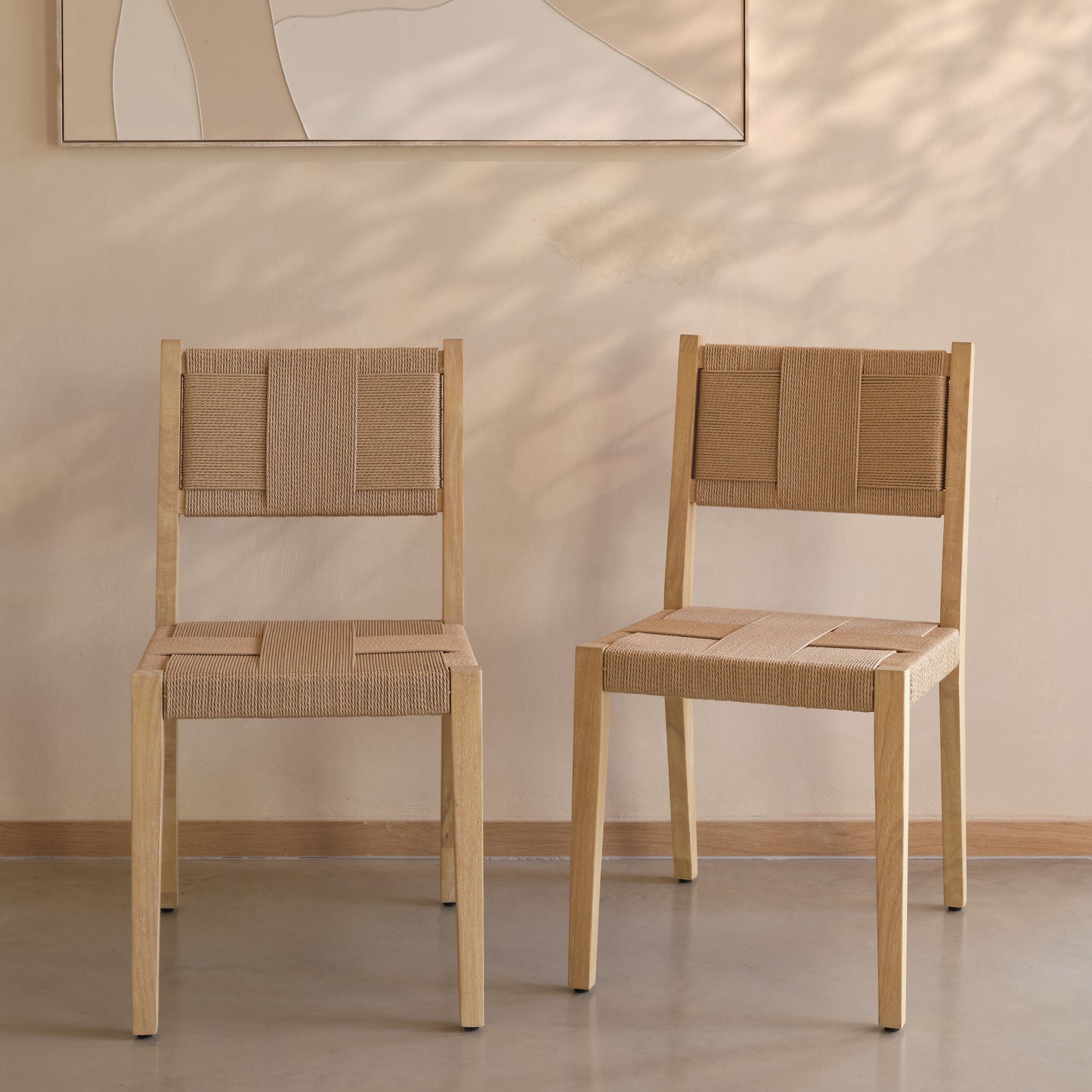 Dinah Acacia Dining Chair - Set of 2 - Natural String - Laura James 