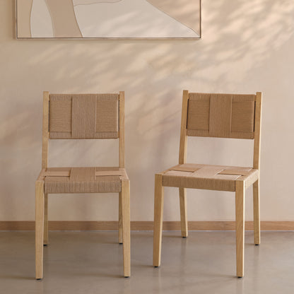 Dinah Acacia Dining Chair - Set of 2 - Natural String - Laura James 