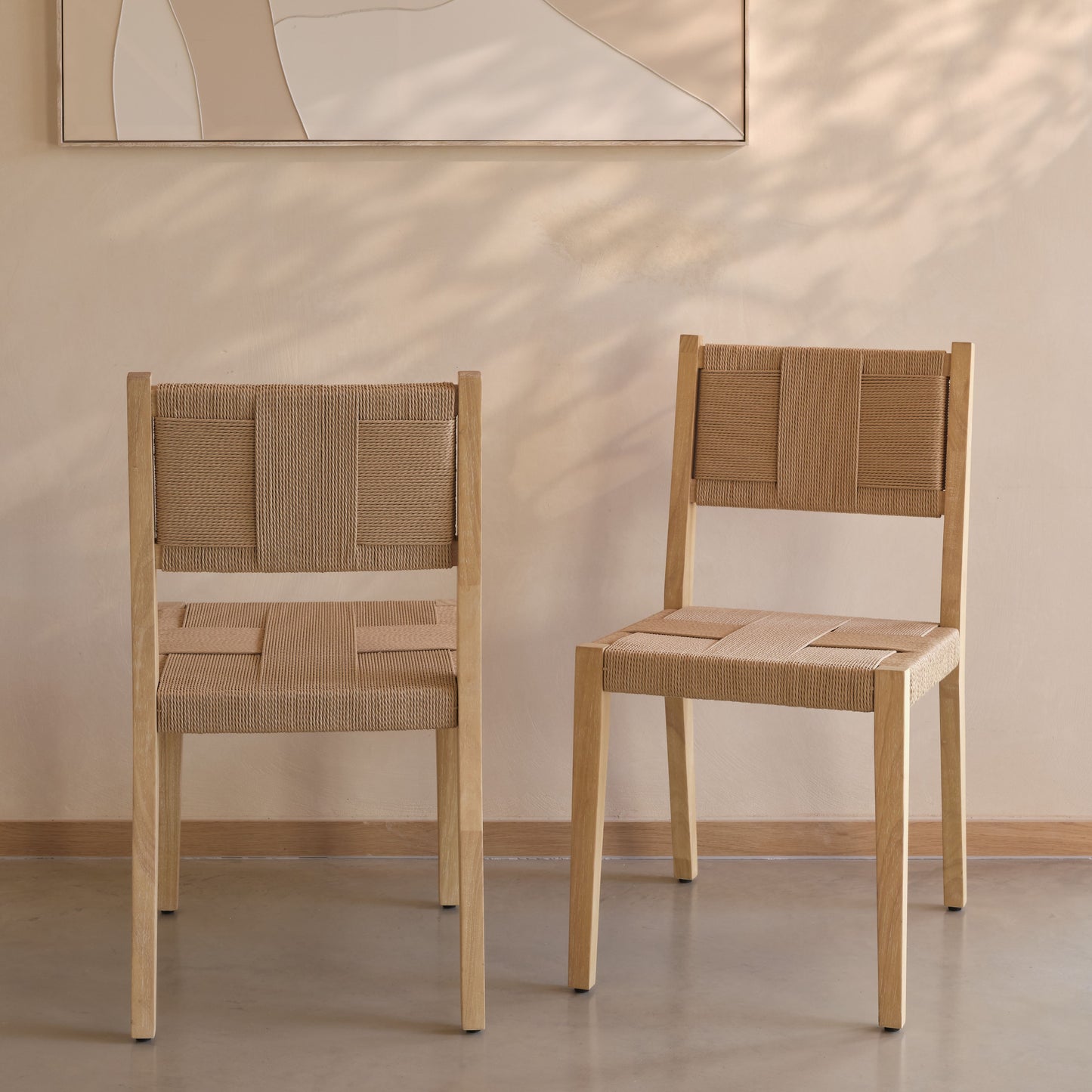 Dinah Acacia Dining Chair - Set of 2 - Natural String - Laura James 