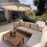 Dakota Wooden Garden Corner Sofa Set - Sand Cushions