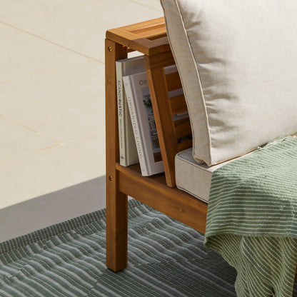 Dakota Mid Section/Chair - Natural Acacia with Sand Cushions - Laura James