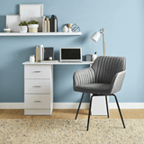 Darcy Office Swivel Chair - Grey with Black Legs - Laura james 