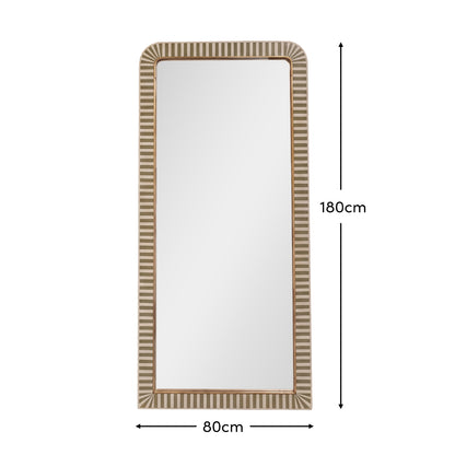 Dartington 180x80cm Arch Floor Mirror - Olive Green