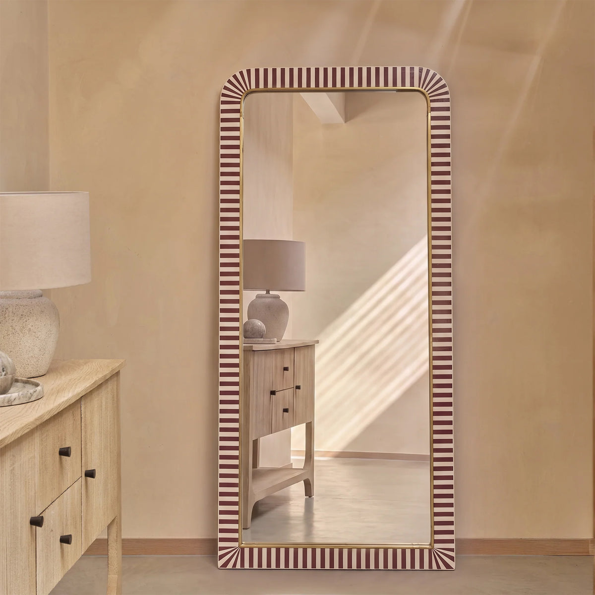 Dartington 180x80cm Arch Floor Mirror - Burgundy