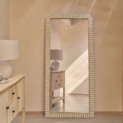 Dartington 180x80cm Arch Floor Mirror - Oatmeal Gold - Laura James 