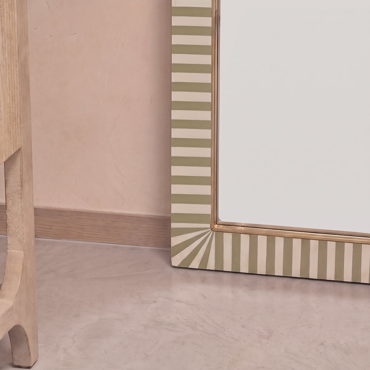 Dartington 180x80cm Arch Floor Mirror - Olive Green - Laura James 