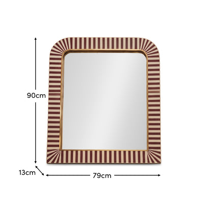 Dartington 80x70cm Arch Wall Mirror - Burgundy
