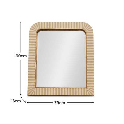 Dartington 80x70cm Arch Wall Mirror - Oatmeal Gold