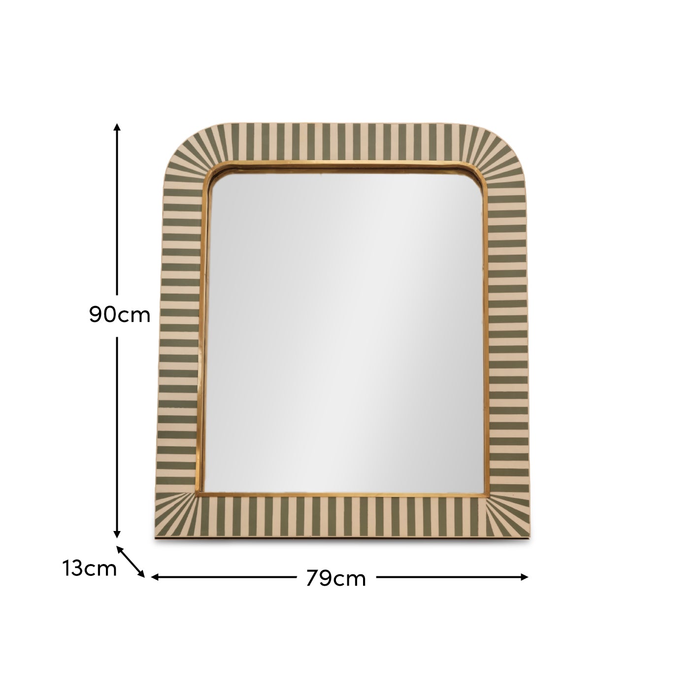 Dartington 80x70cm Arch Wall Mirror - Olive Green - Laura James 