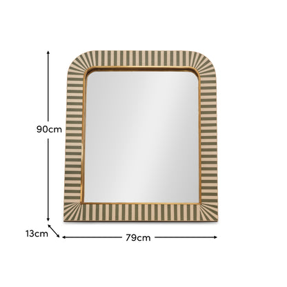 Dartington 80x70cm Arch Wall Mirror - Olive Green - Laura James 
