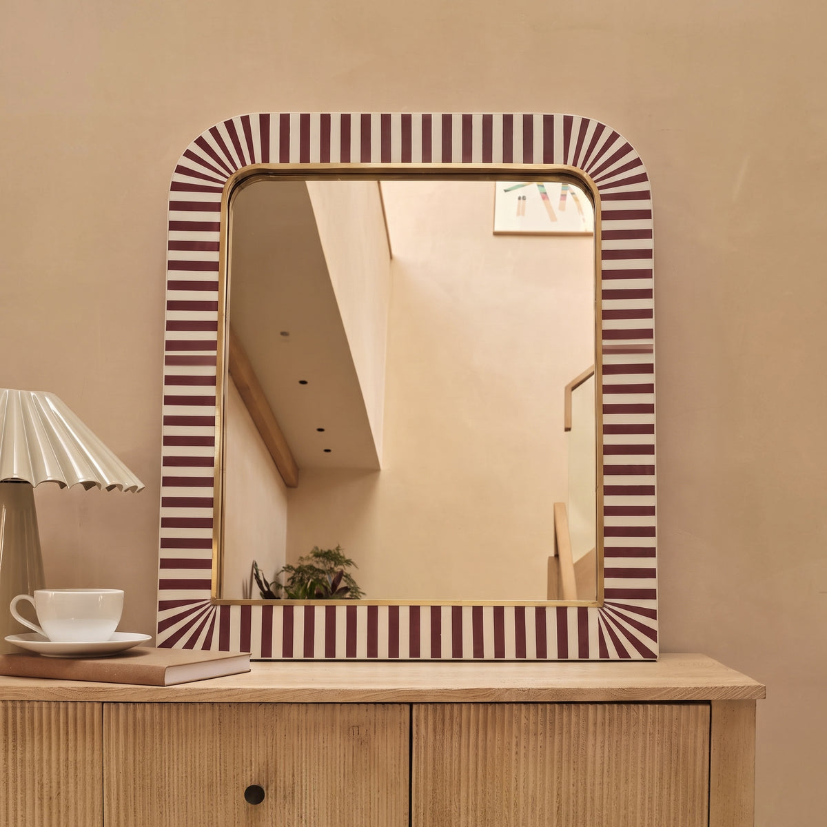 Dartington 80x70cm Arch Wall Mirror - Burgundy