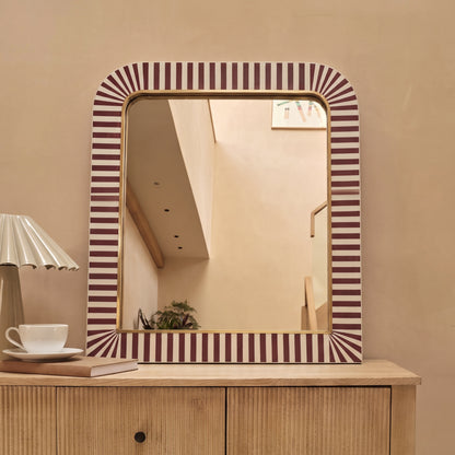 Dartington 80x70cm Arch Wall Mirror - Burgundy
