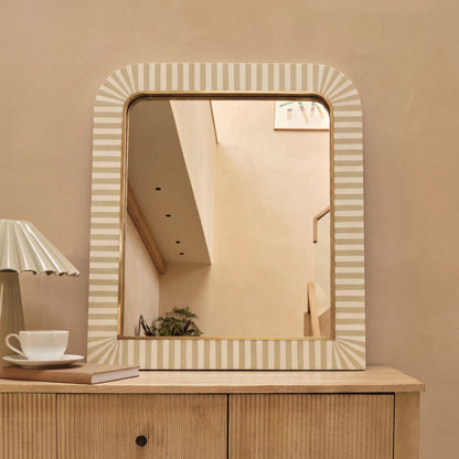 Dartington 80x70cm Arch Wall Mirror - Oatmeal Gold