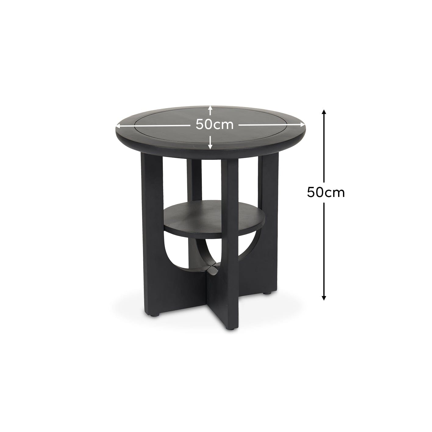 Delphi 50cm Side Table - Jet Black Acacia - Laura James 