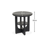Delphi 50cm Side Table - Jet Black Acacia - Laura James 