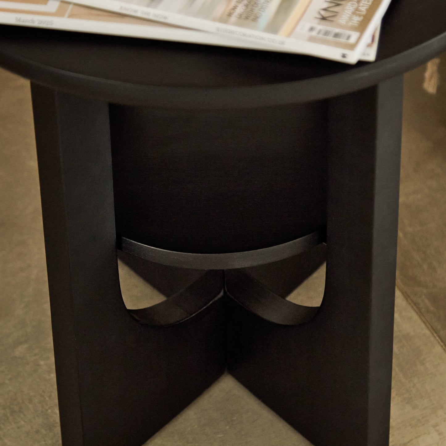 Delphi 50cm Side Table - Jet Black Acacia - Laura James