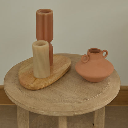 Delphi 50cm Side Table - Light Brushed Acacia - Laura James 