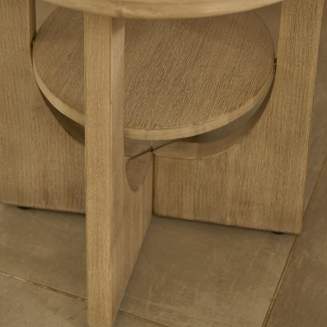 Delphi 50cm Side Table - Light Brushed Acacia - Laura James 