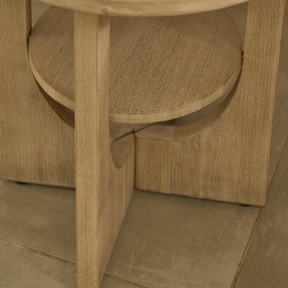 Delphi 50cm Side Table - Light Brushed Acacia - Laura James 