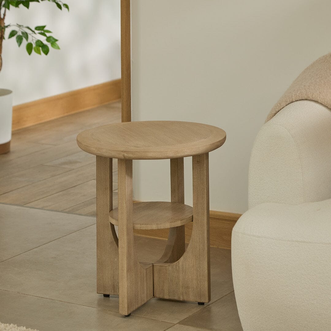 Delphi Light Brushed Acacia Side Table