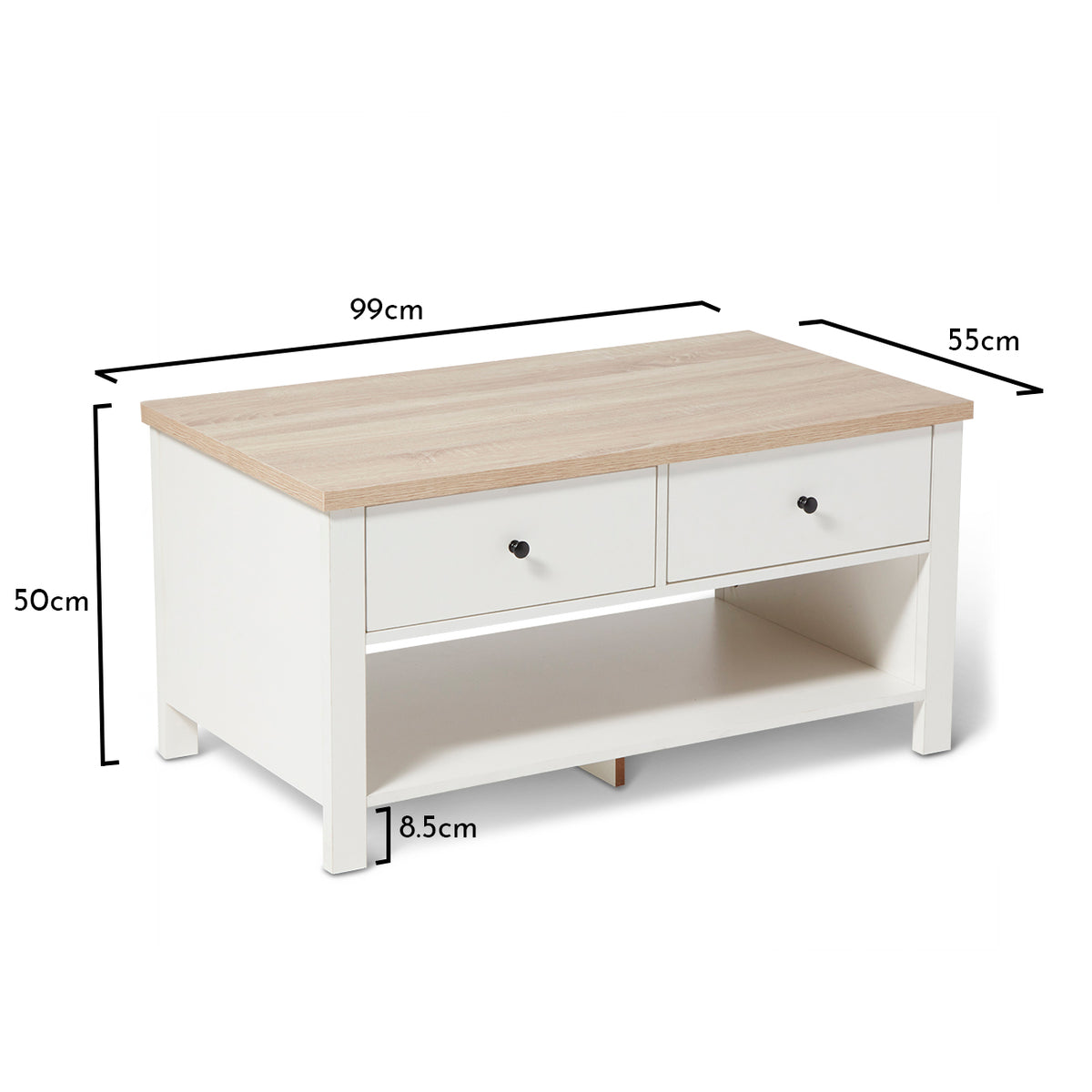 Bampton White Coffee Table with Storage