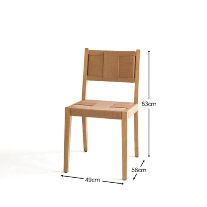 Dinah Acacia Wood Dining Chair - Set of 2 - Natural String - Laura James 