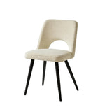 Atlas 160cm Chalked Mango Wood Dining Table Set - 6 Seater - Dolly Dining Chairs - Oyster White - Black Legs - Laura James