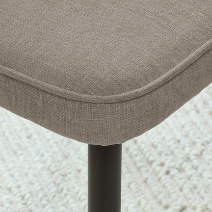 Dolly Soft Beige Dining Chairs - Set of 2 - Black Metal Legs