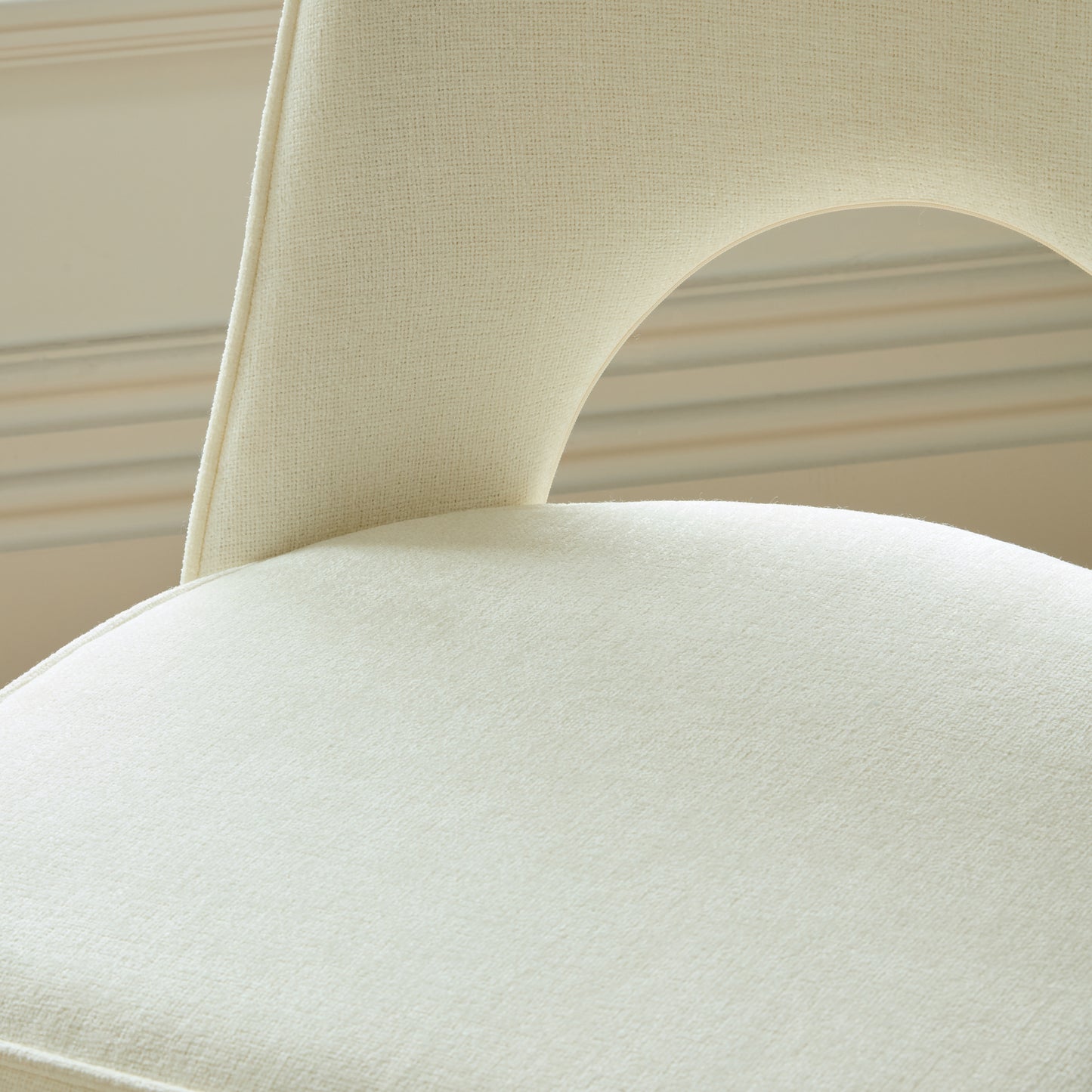 Dolly Oyster White Dining Chairs - Set of 2 - Black Metal Legs - Laura James