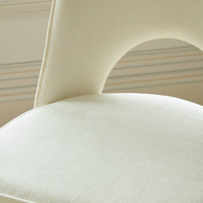 Dolly Oyster White Dining Chairs - Set of 2 - Black Metal Legs - Laura James