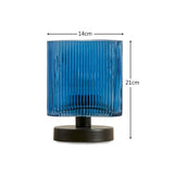 Edworth 20cm Table Lamp  - Teal Glass - Laura James 